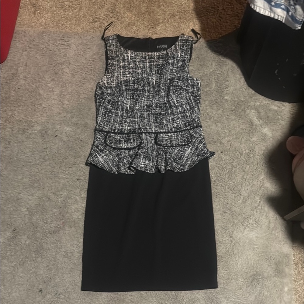 Enfocus Studio Black and White High Low Dress